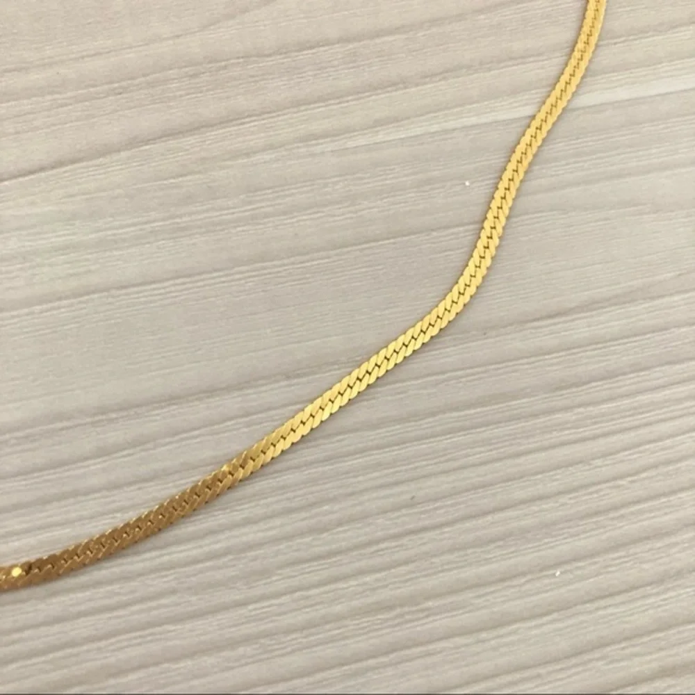 NWB 18K Ordona Collections Snake Chain Flat Gold Necklace
